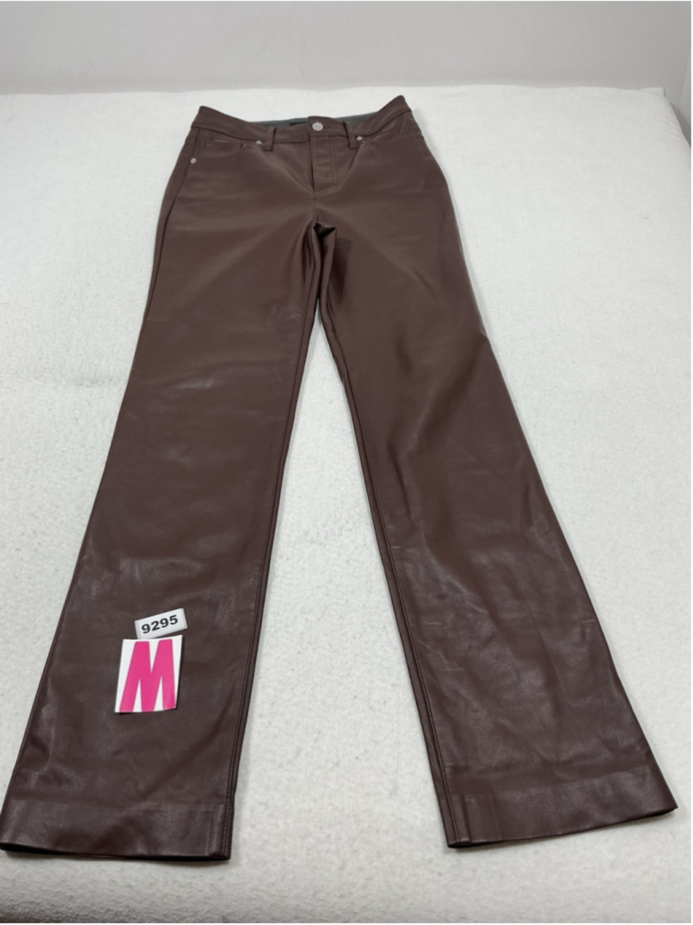 Womans Excellent Express Faux Leather Slacks Size 2 R Brown